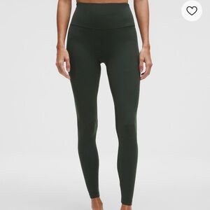 Lululemon align high waisted dark green leggings.